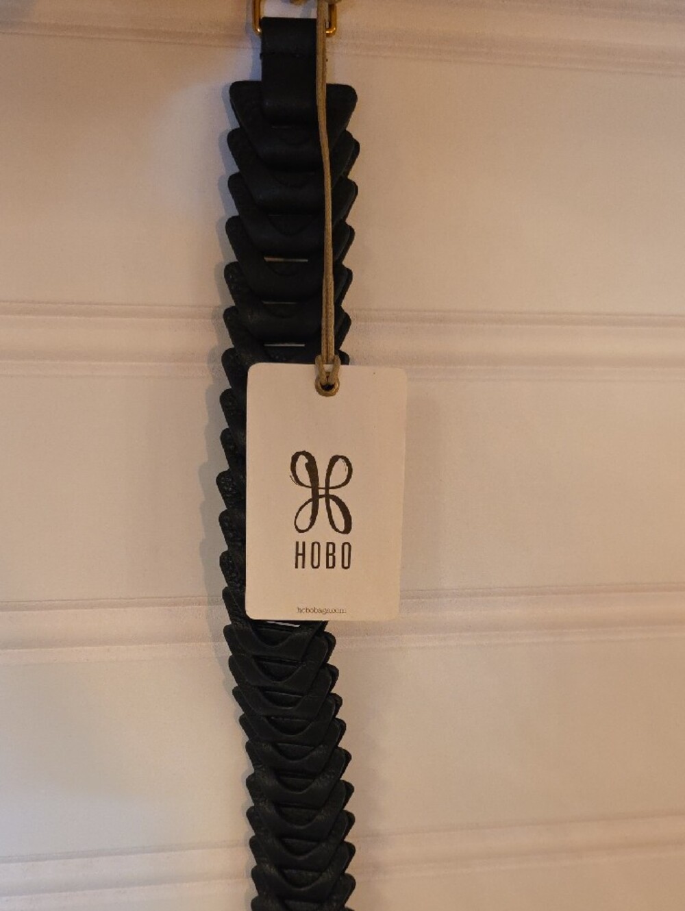 HOBO Black Braided Leather Strap with Gold Clasps - Picture 3 of 5